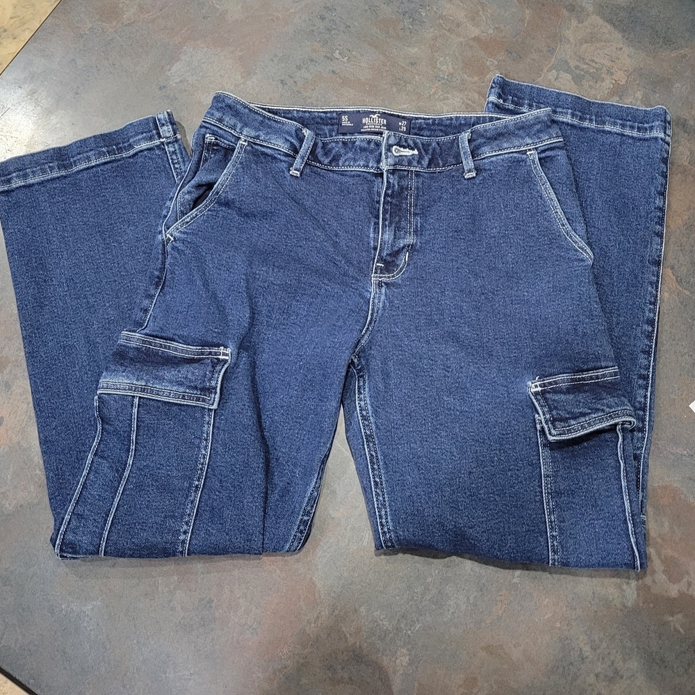 Hollister Women's Blue Cargo Jeans